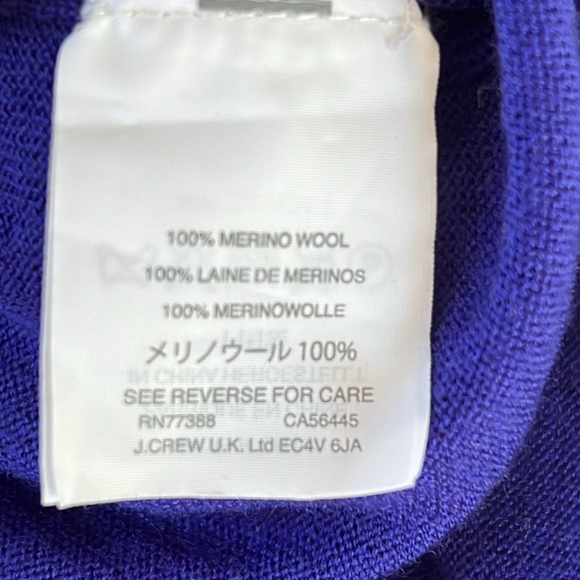 J. Crew Purple Merino Wool Side Tie Slit Sweater - Picture 8 of 10